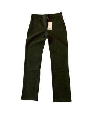 QUINCE Ultra Stretch Ponte Straight Leg 4-Pocket Pants Womens Medium M Olive NWT